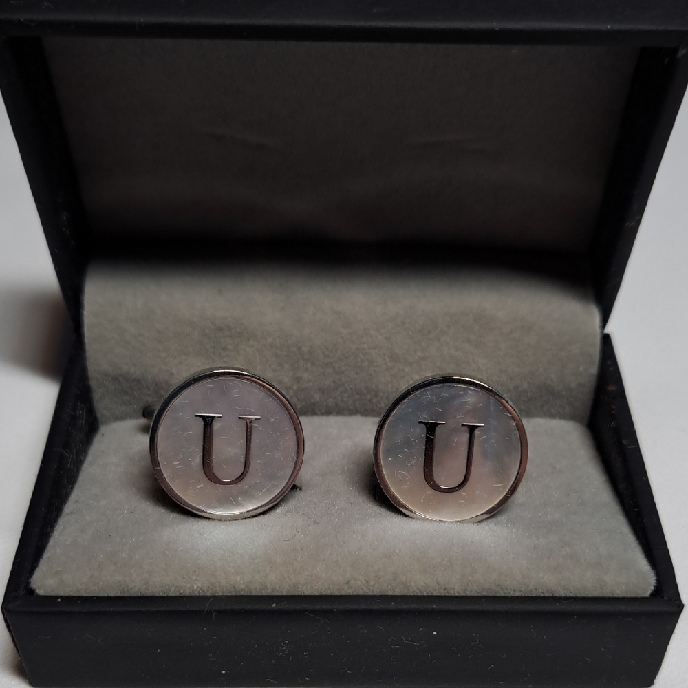 Sophisticated Silver Initial Cufflinks